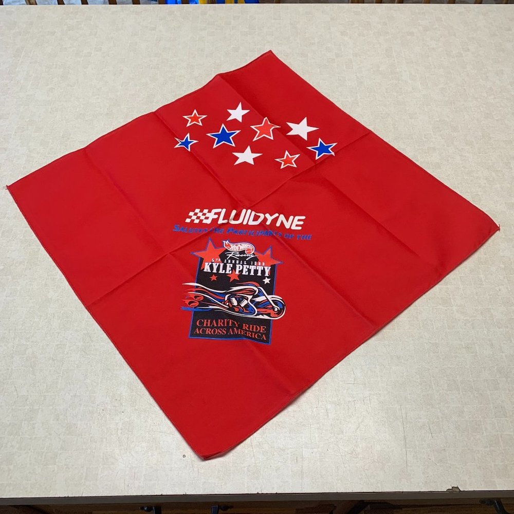 Vintage Kyle Petty Fluidyne Hot Wheels Charity Ride Bandana 1999